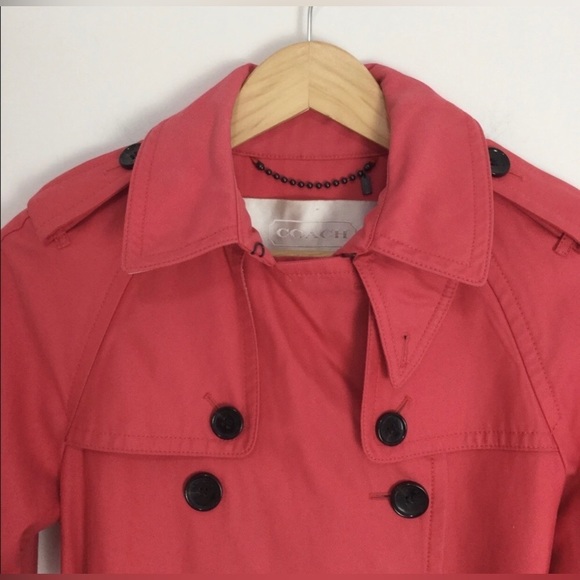 COACH EST. 1941 Trench Coat, Belted, Buttons, XS, Cotton Blend - Picture 5 of 14